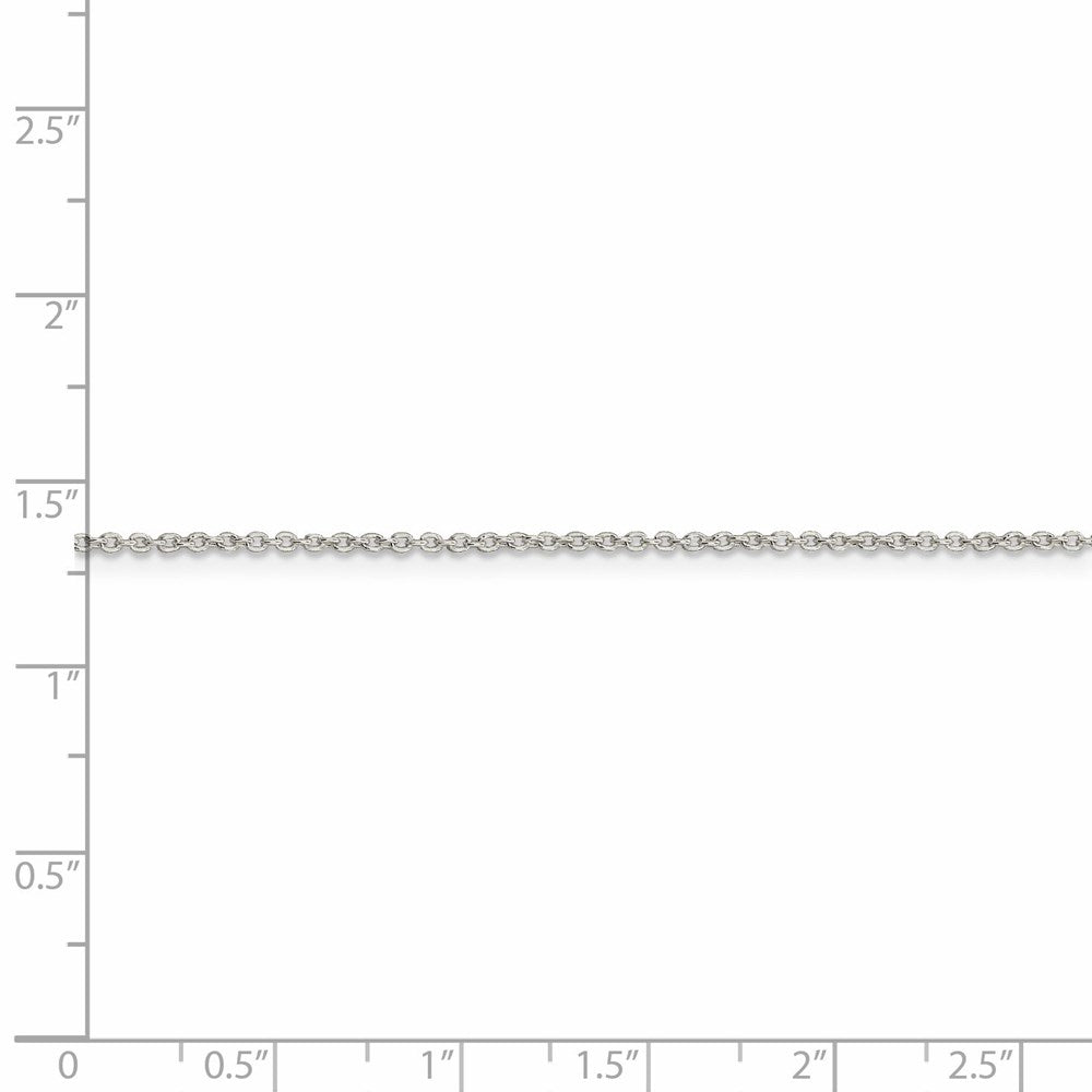 Sterling Silver Rhodium-plated 1.25mm Cable Chain