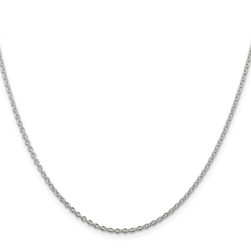 Sterling Silver Rhodium-plated 1.95mm Cable Chain