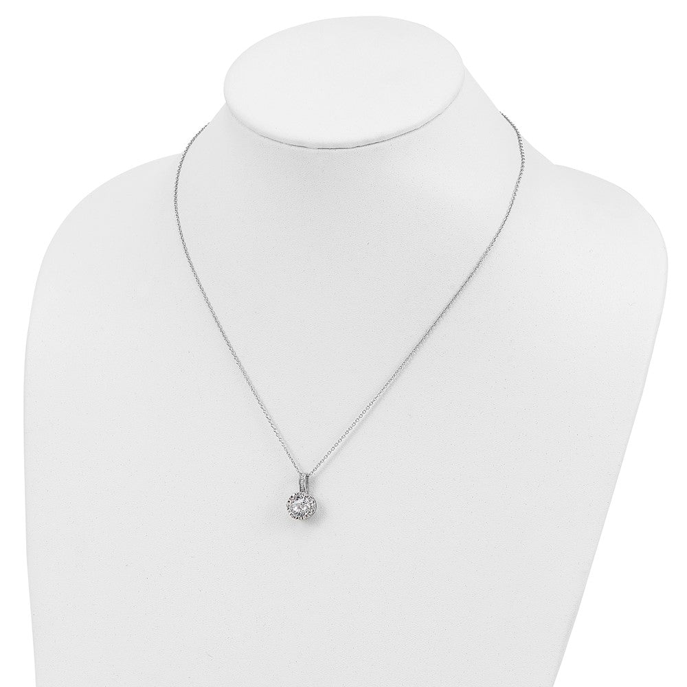 Cheryl M Sterling Silver Rhodium-plated Brilliant-cut and 100 Facet CZ 18 Inch Necklace