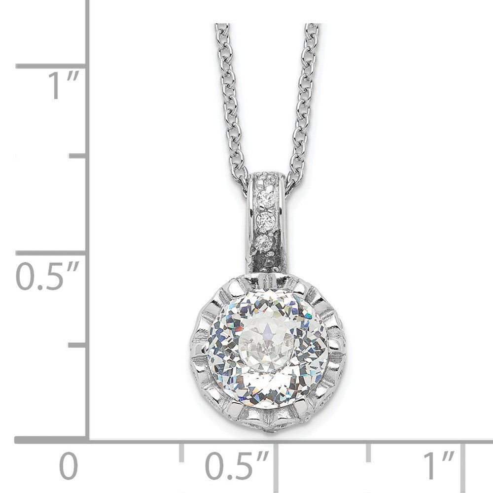 Cheryl M Sterling Silver Rhodium-plated Brilliant-cut and 100 Facet CZ 18 Inch Necklace