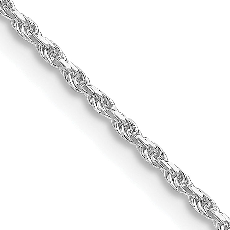 SS Rhodium Plated 1.5mm Diamond-cut Rope Chain QDC020R