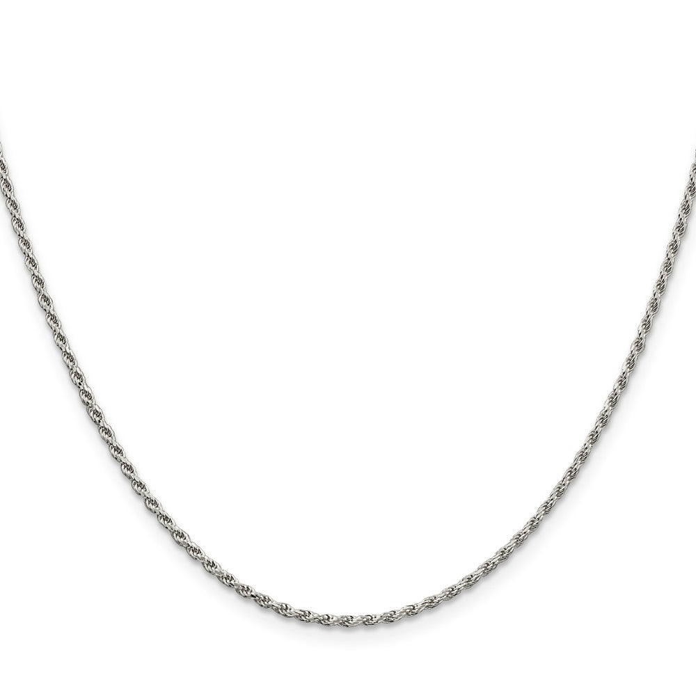 Sterling Silver Rhodium-plated 1.7mm Diamond-cut Rope Chain