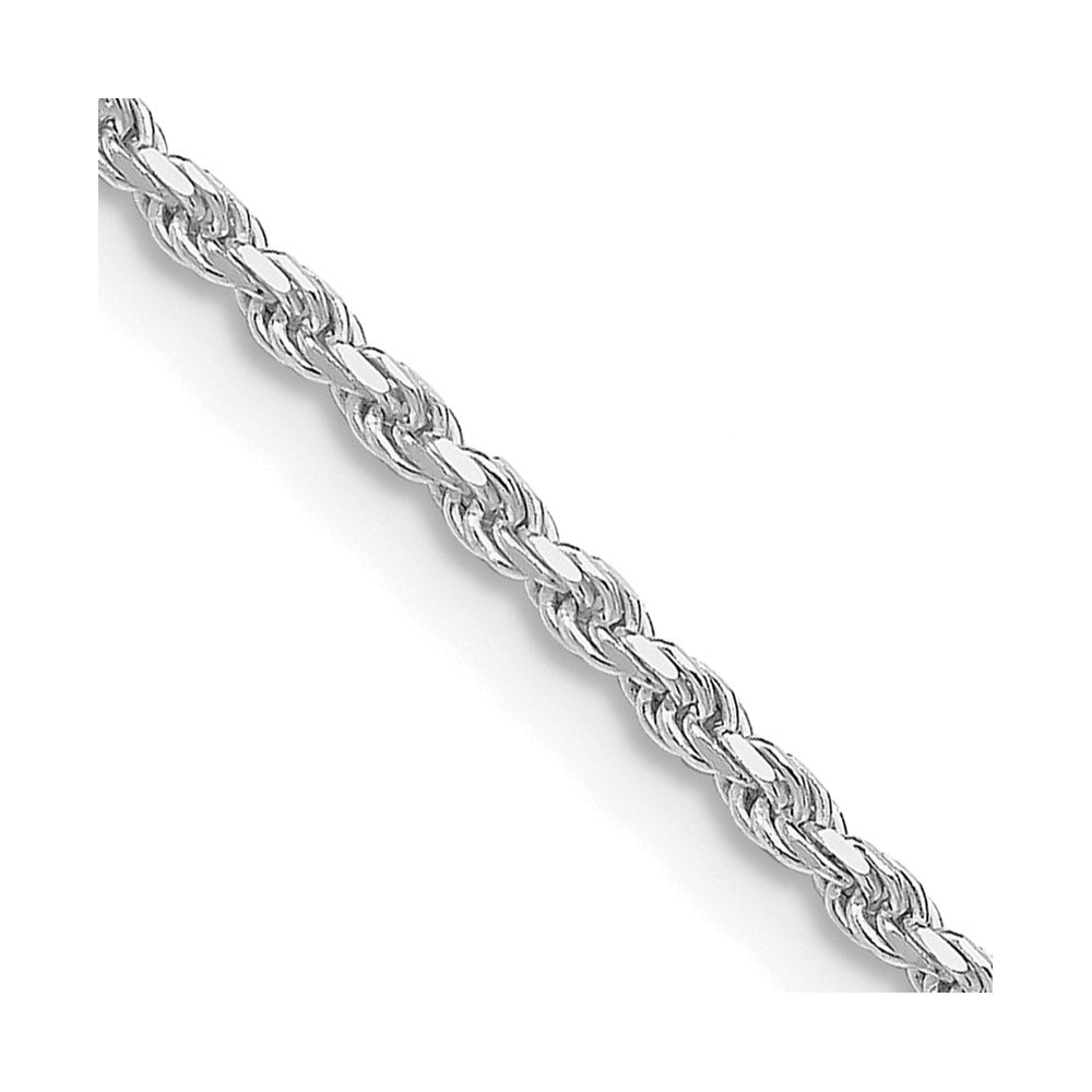 Sterling Silver Rhodium-plated 1.85mm Diamond-cut Rope Chain