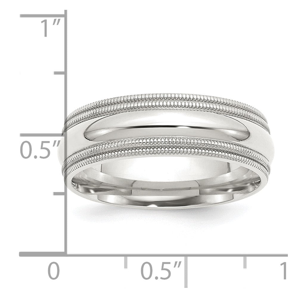 Sterling Silver 7mm Comfort Fit Double Milgrain Size 7.5 Band