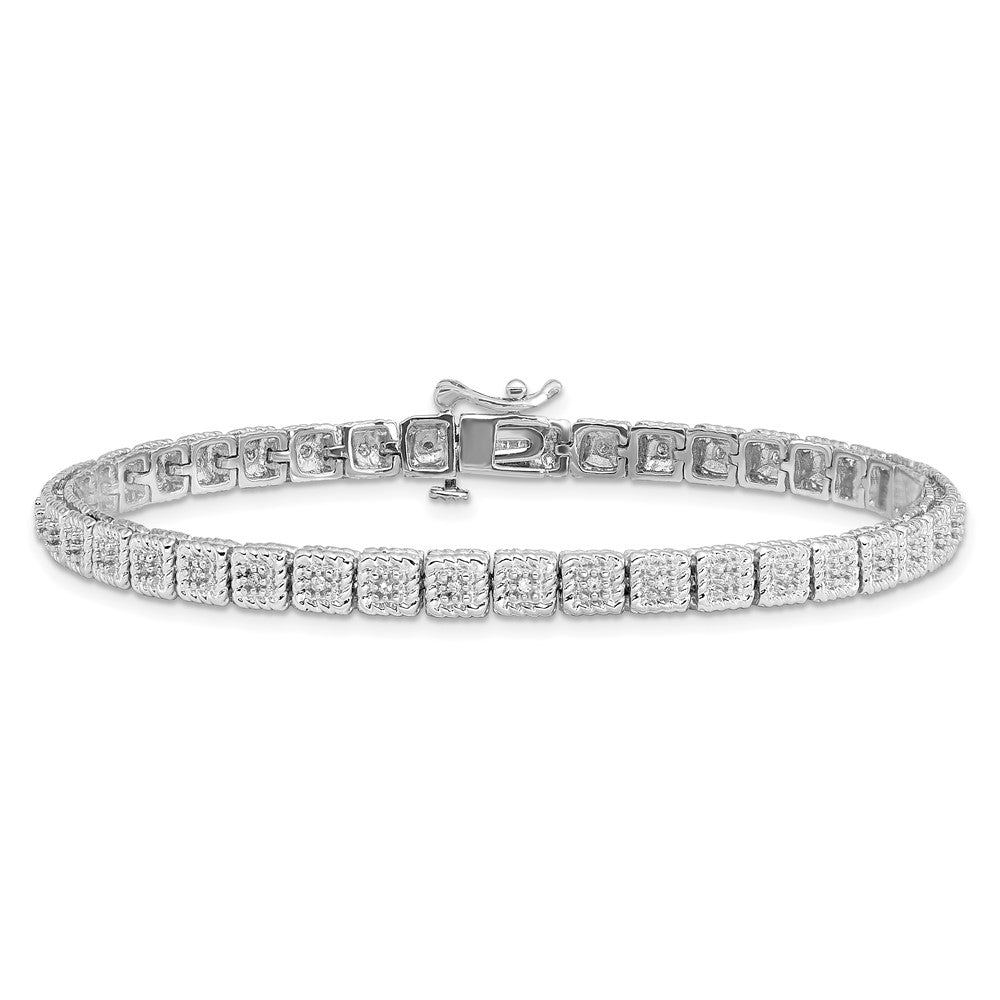 Sterling Silver Rhodium Plated Diamond Bracelet