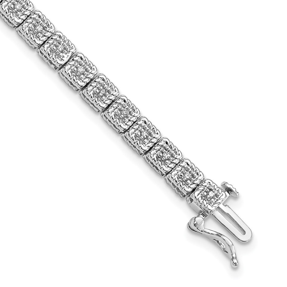 Sterling Silver Rhodium Plated Diamond Bracelet