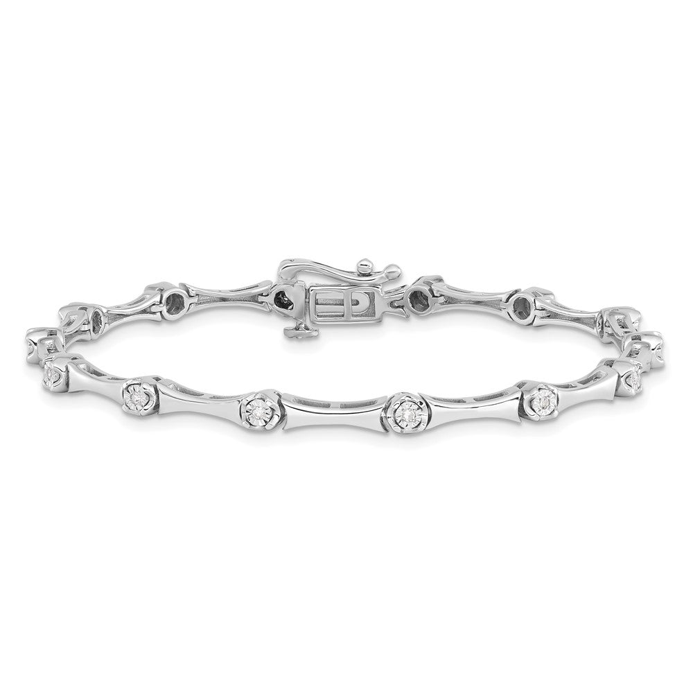 Sterling Silver Rhodium Plated Diamond Bracelet