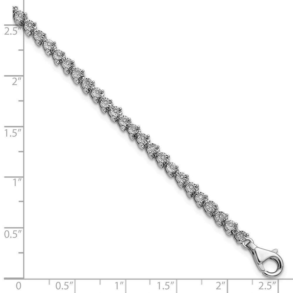 Sterling Silver Rhodium-plated Diam. Tennis Bracelet