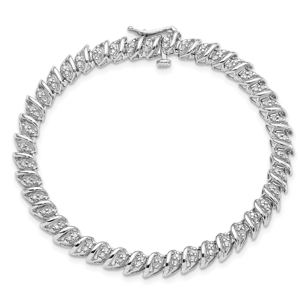 Sterling Silver Rhodium Plated Diamond Bracelet