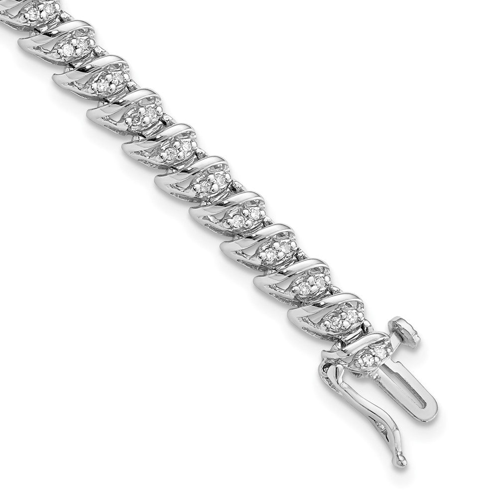 Sterling Silver Rhodium Plated Diamond Bracelet