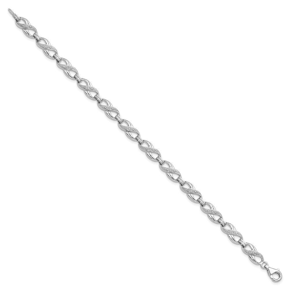 Sterling Silver Rhodium-plated Diam. Bracelet