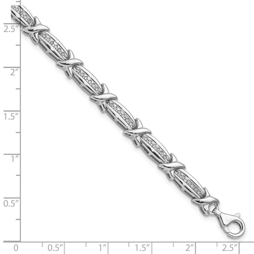 Sterling Silver Rhodium-plated Diam. Bracelet