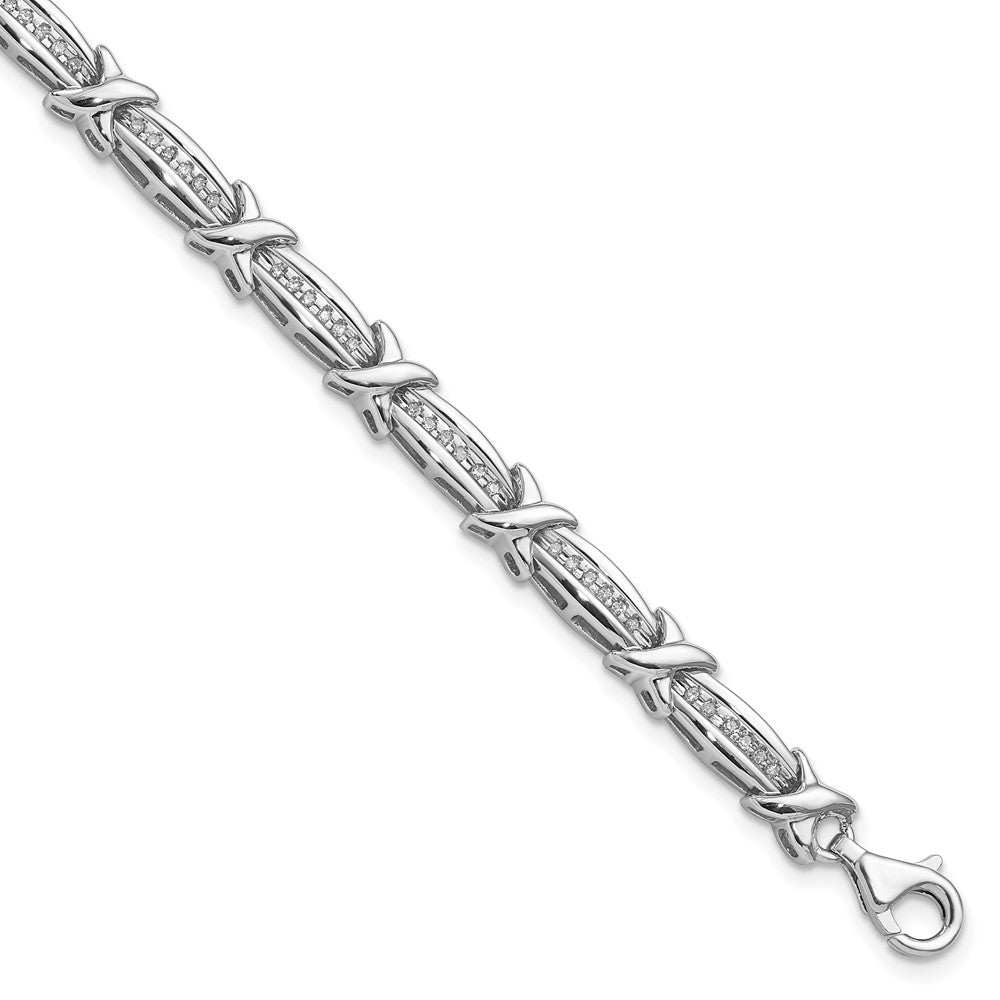 Sterling Silver Rhodium-plated Diam. Bracelet