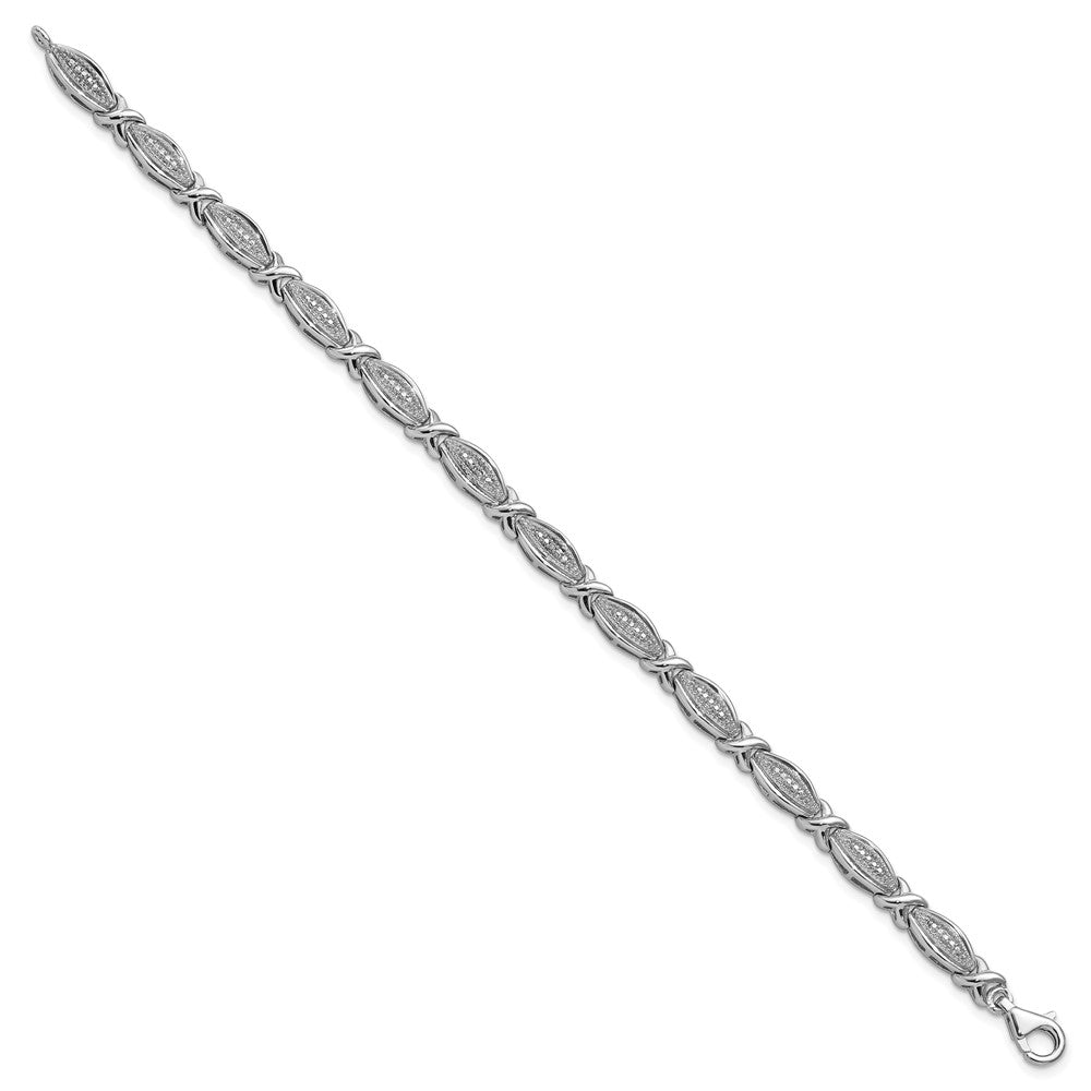 Sterling Silver Rhodium-plated Diamond Bracelet