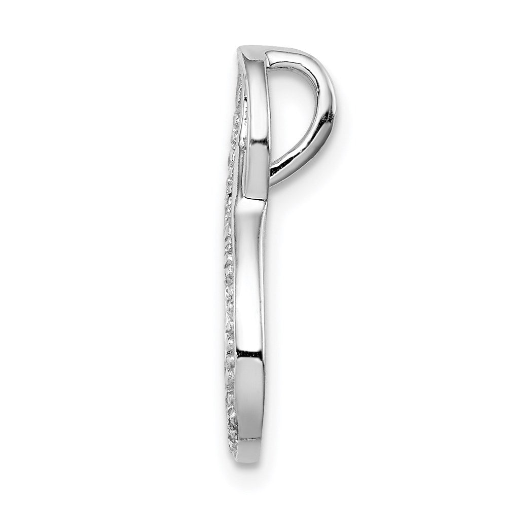 Sterling Silver Rhodium Diamond Figure-8 Chain Slide