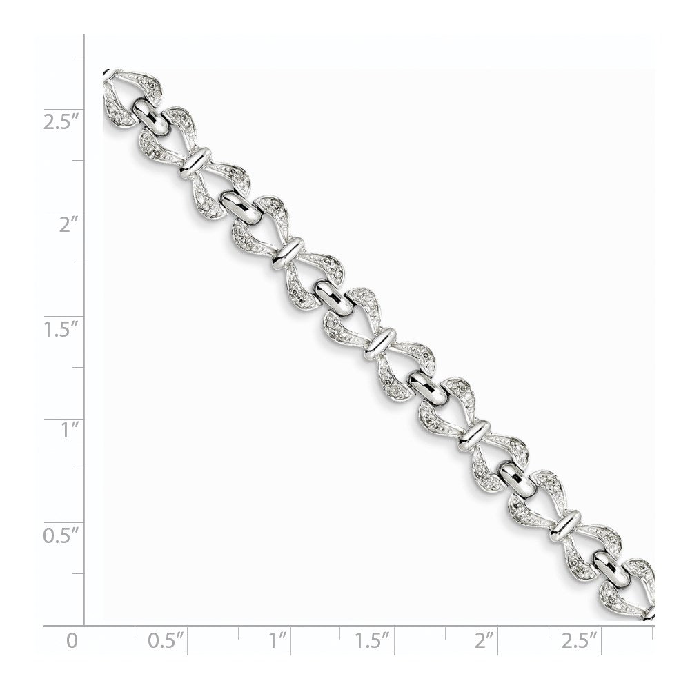 Sterling Silver Rhodium-plated Diam. Bracelet