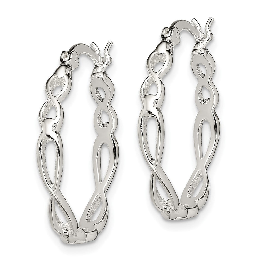 Sterling Silver Infinity Design Hoop Earrings