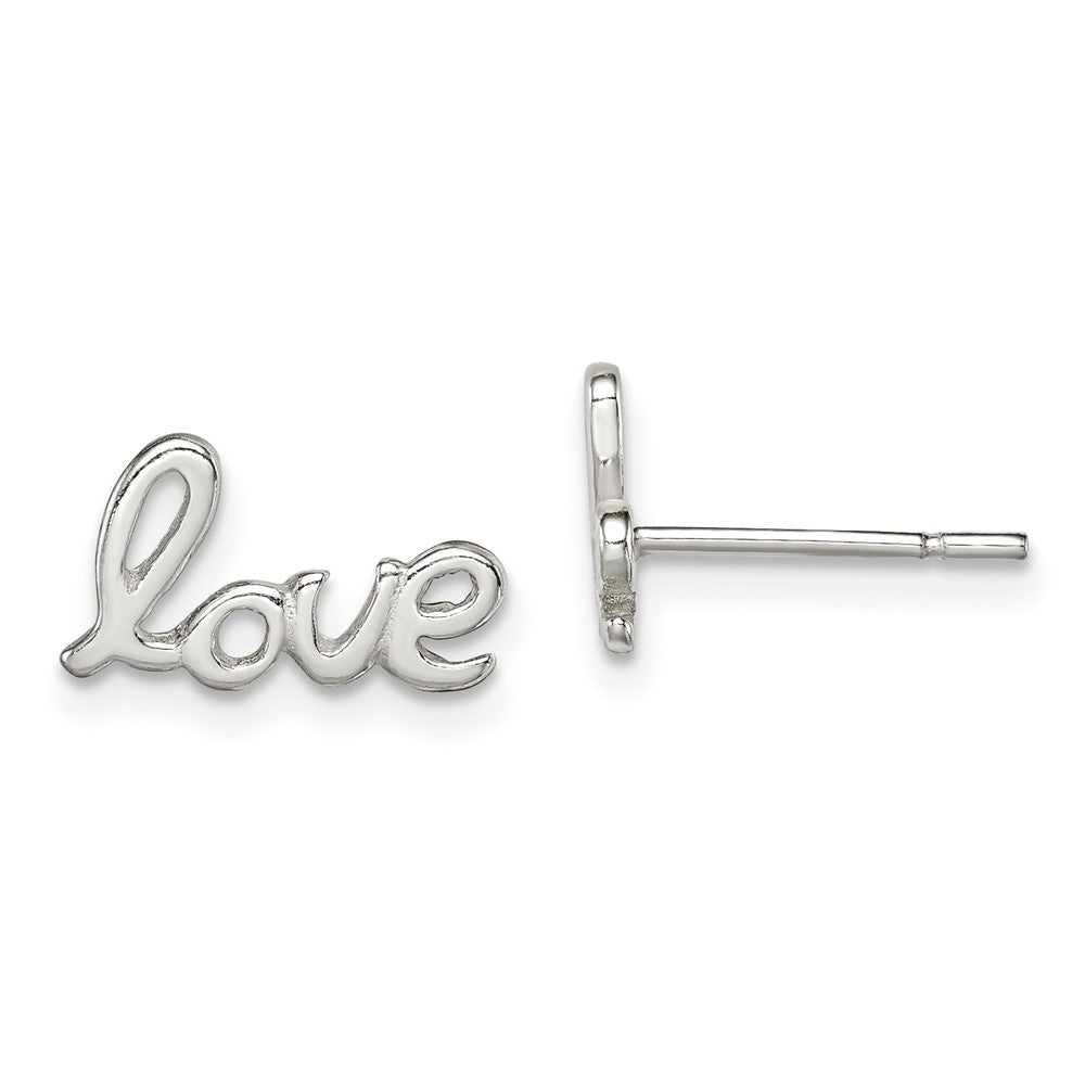 Sterling Silver Polished Love Post Earrings