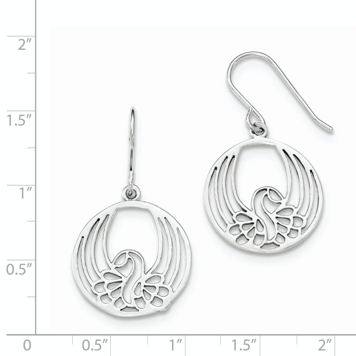 Sterling Silver Polished Dangle Shepherd Hook Earrings QE12086