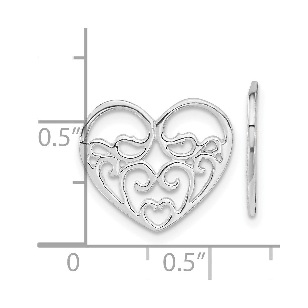 Sterling Silver Heart Earring Enhancers