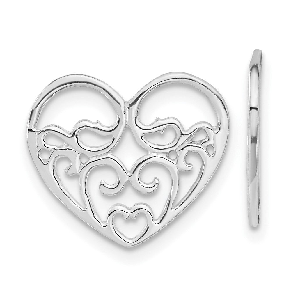 Sterling Silver Heart Earring Enhancers