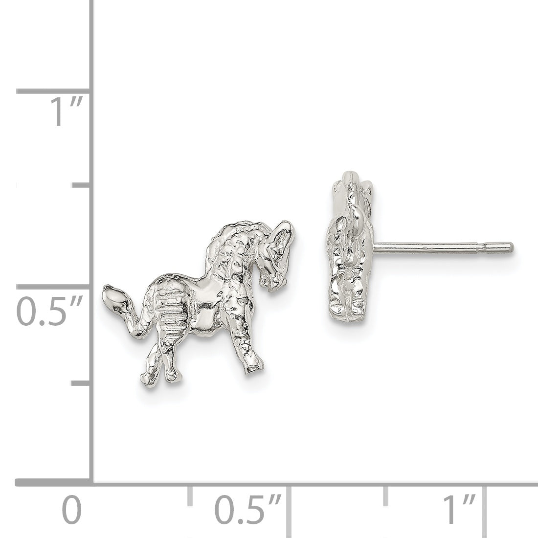 Sterling Silver Unicorn Mini Earrings QE124