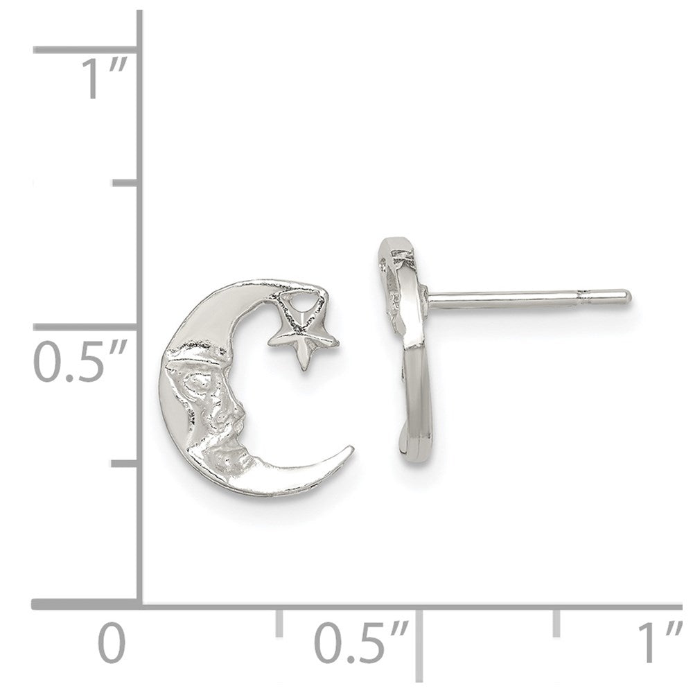 Sterling Silver Moon Mini Earrings