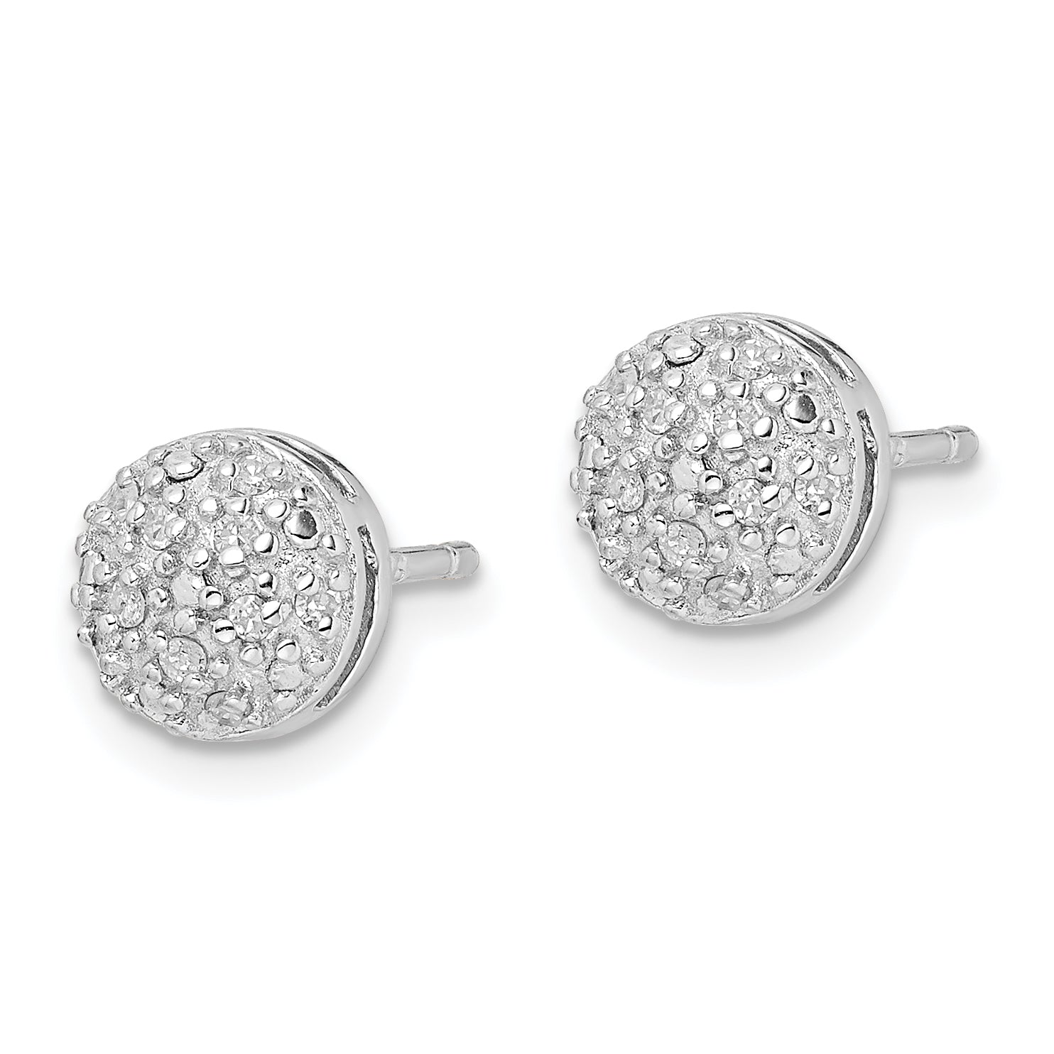 Sterling Silver Rhodium Diam. Post Earrings QE12640