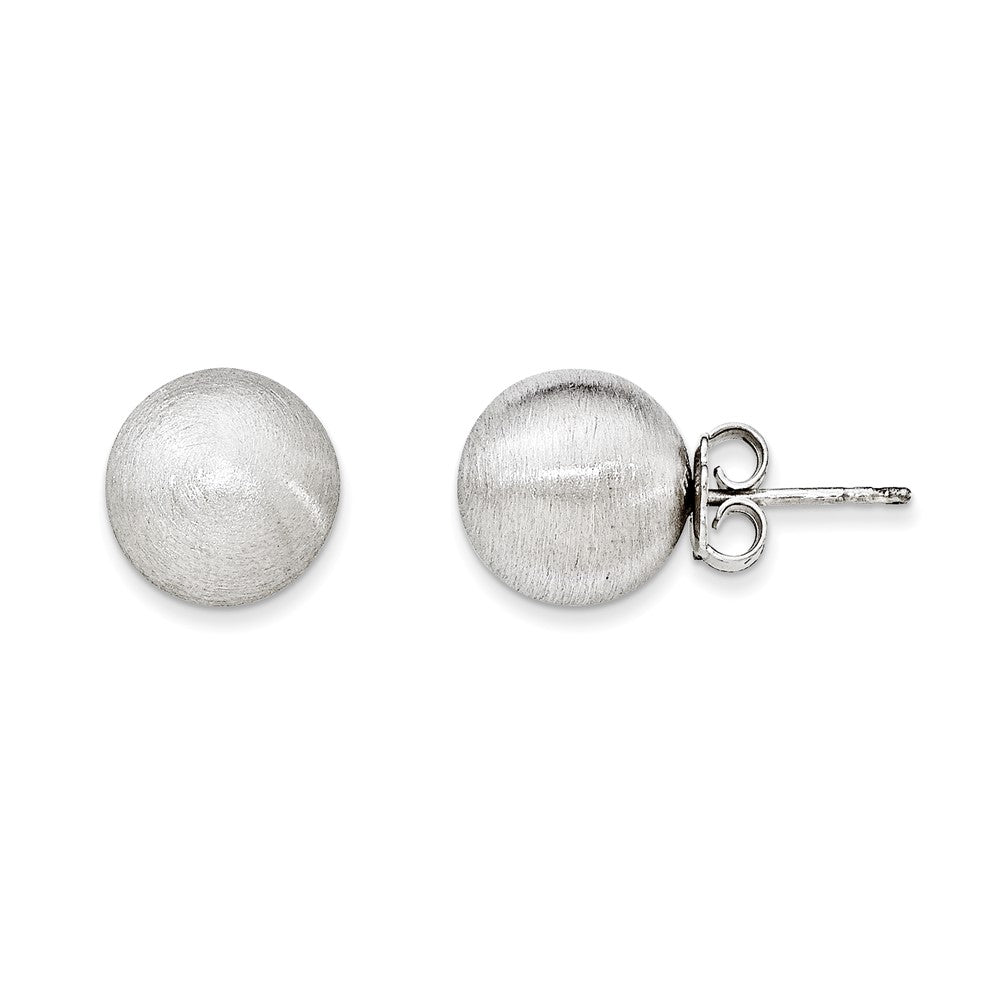 Sterling Silver 1 ball Rhodium Earrings