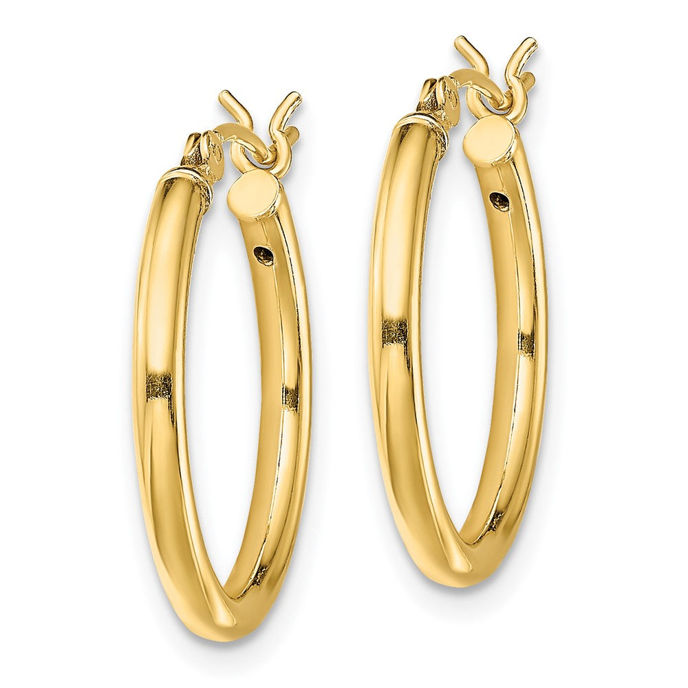 Sterling Silver Gold-Tone Polished 2x20mm Hoop Earrings