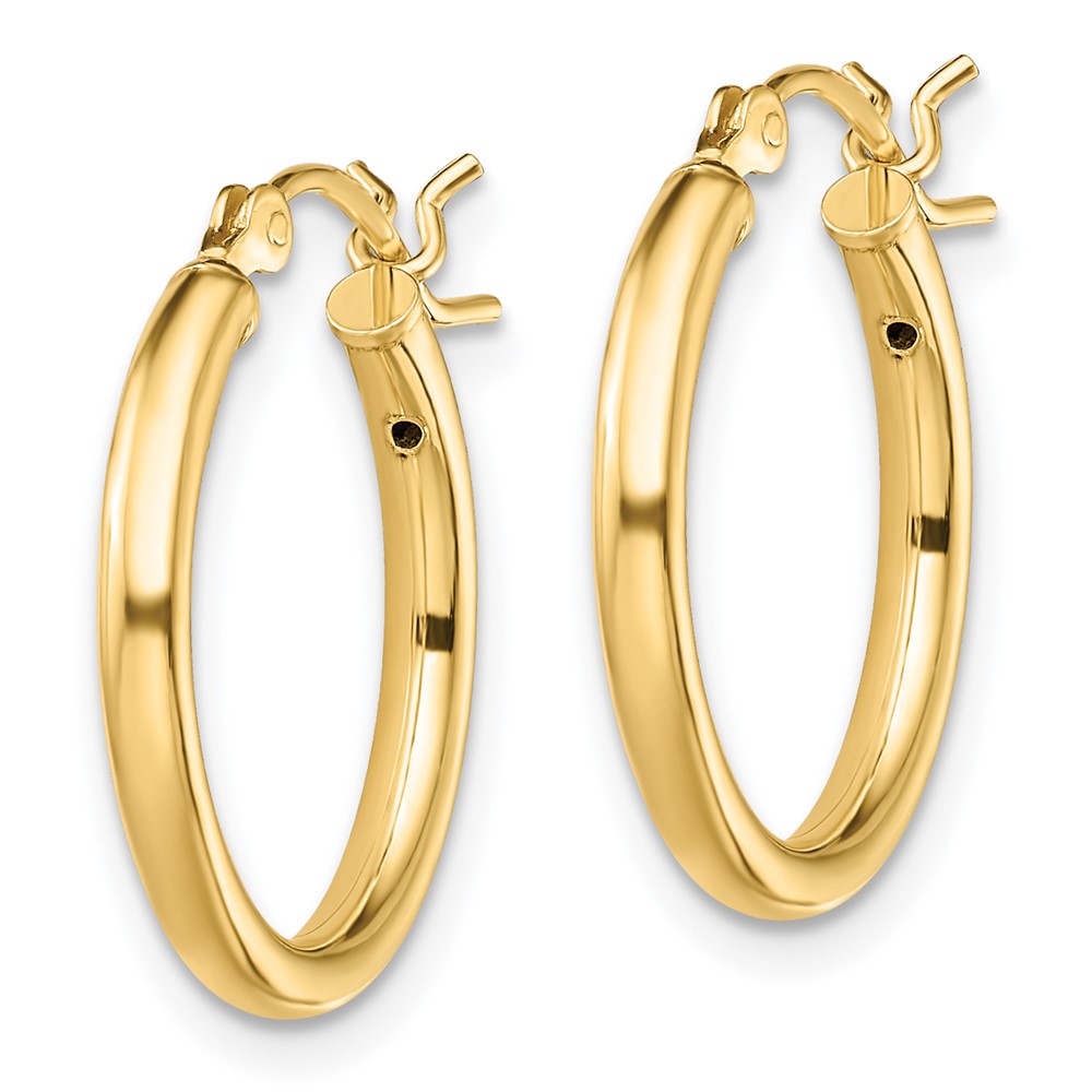 Sterling Silver Gold-Tone Polished 2x18mm Hoop Earrings