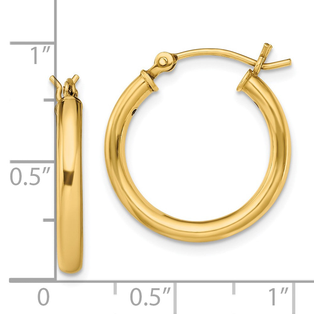 Sterling Silver Gold-Tone Polished 2.5x20mm Hoop Earrings