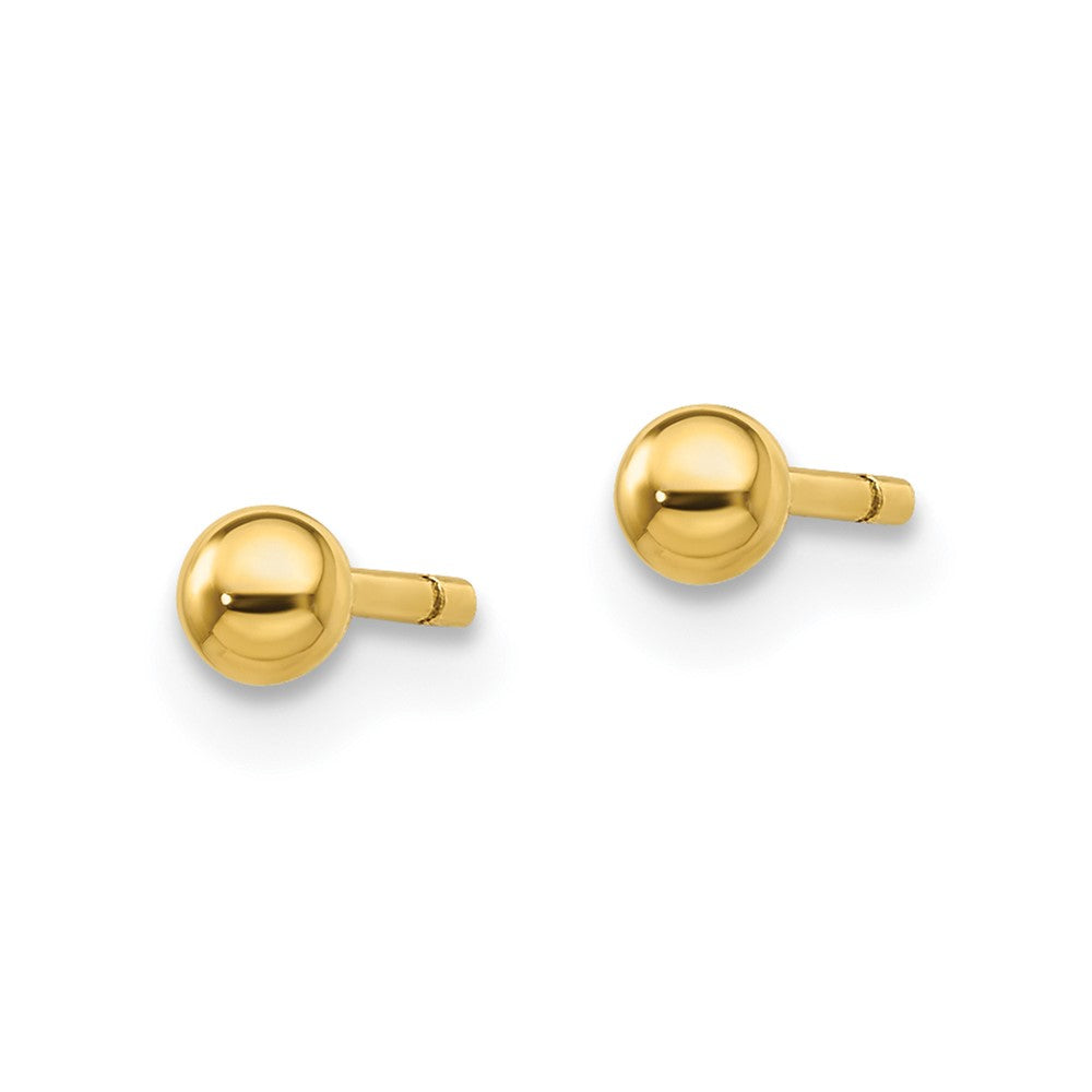 Sterling Silver Gold-Tone Polished 3mm Ball Post Earrings