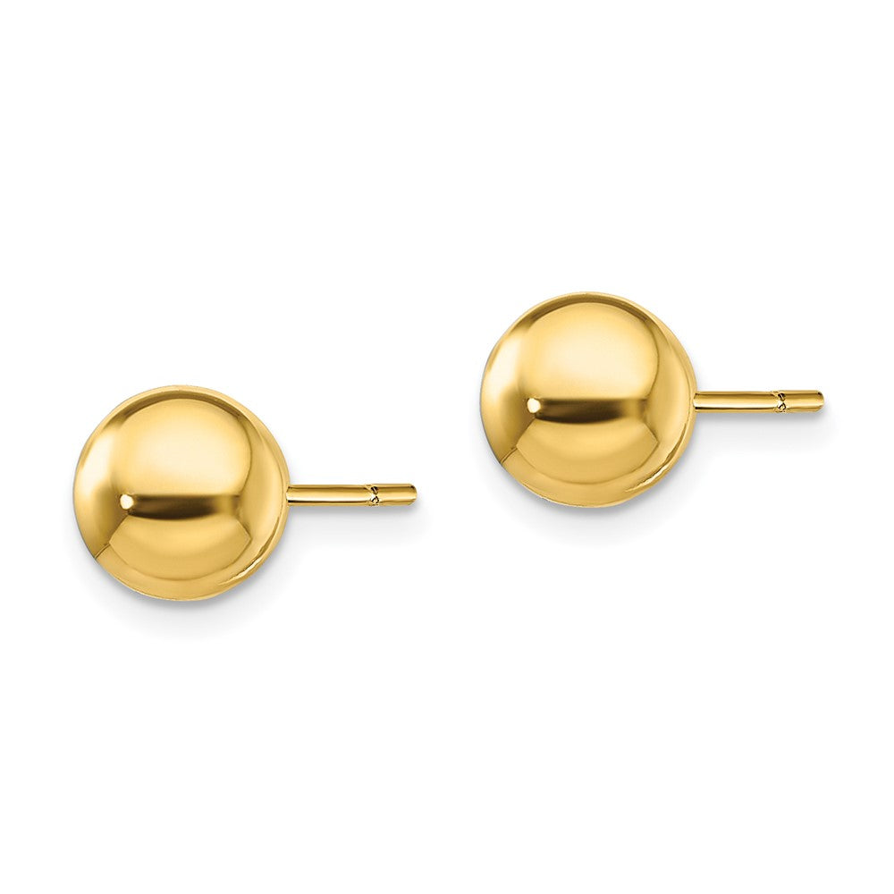 Sterling Silver Gold-Tone Polished 8mm Ball Post Earrings