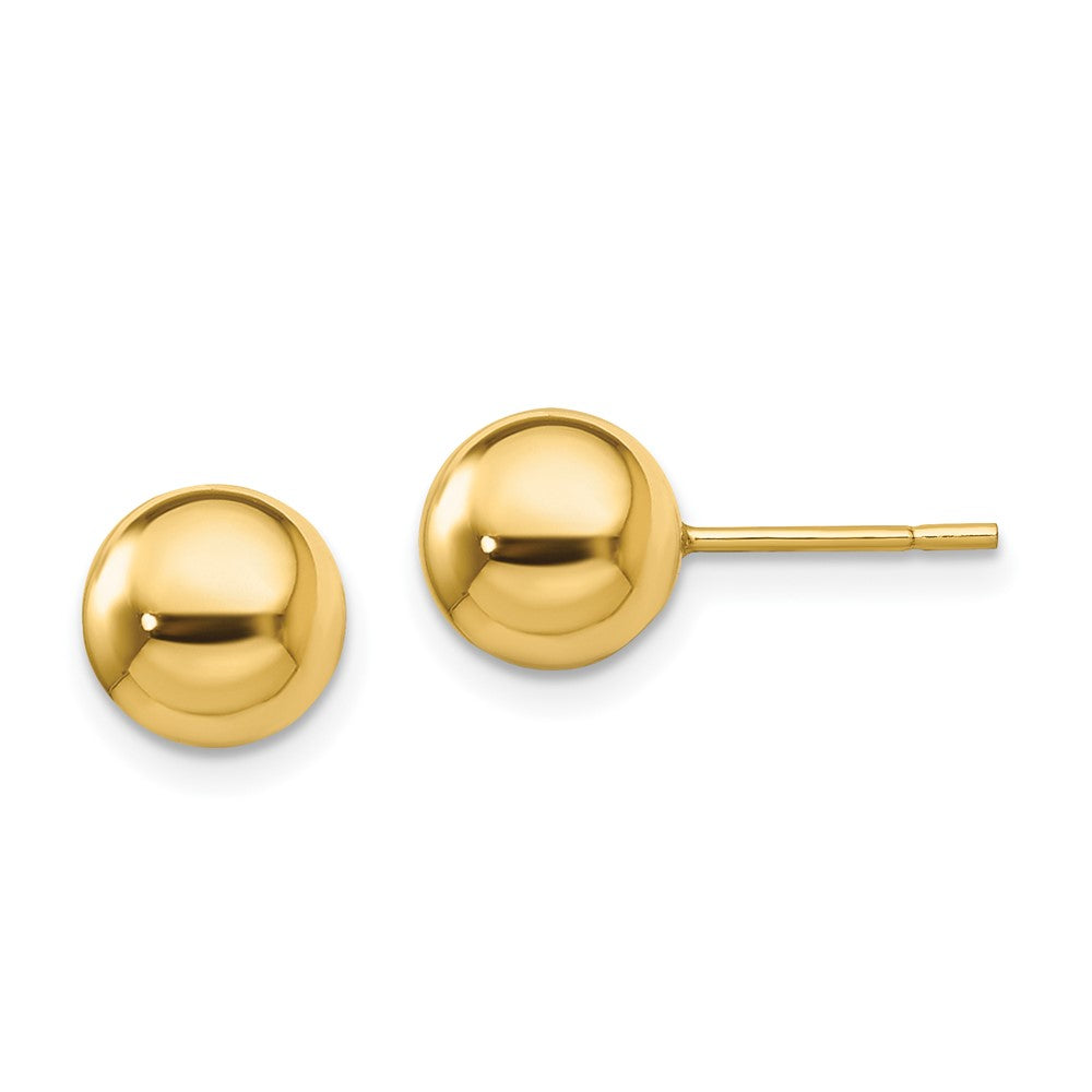 Sterling Silver Gold-Tone Polished 8mm Ball Post Earrings