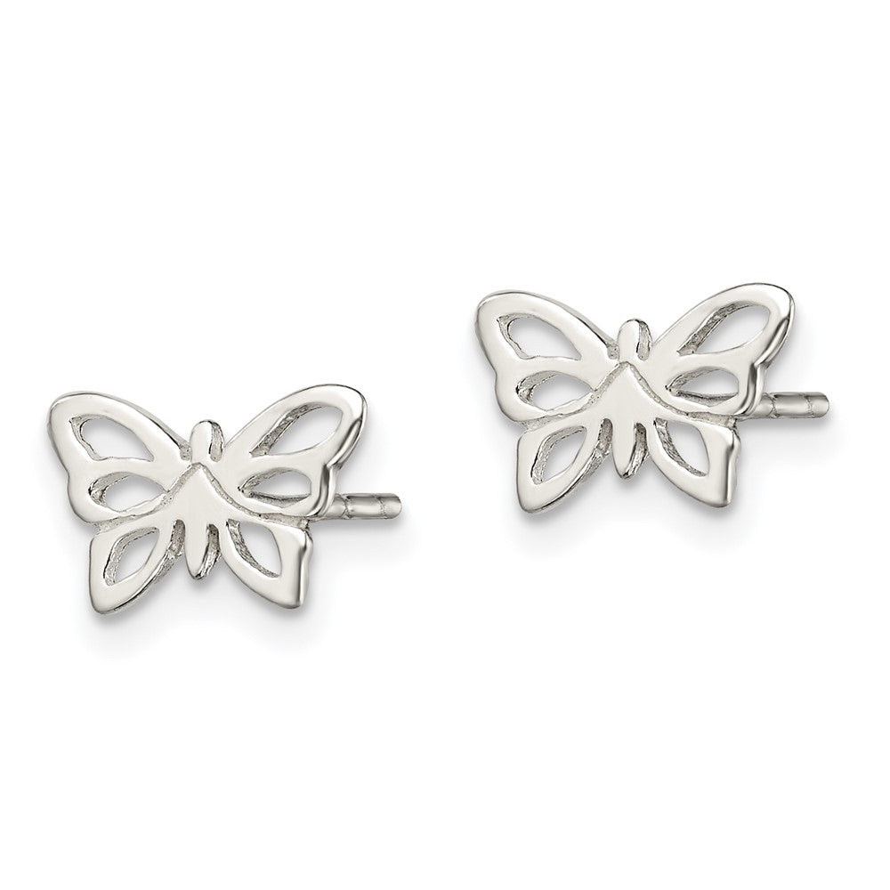 Sterling Silver Polished Butterfly Post Earrings