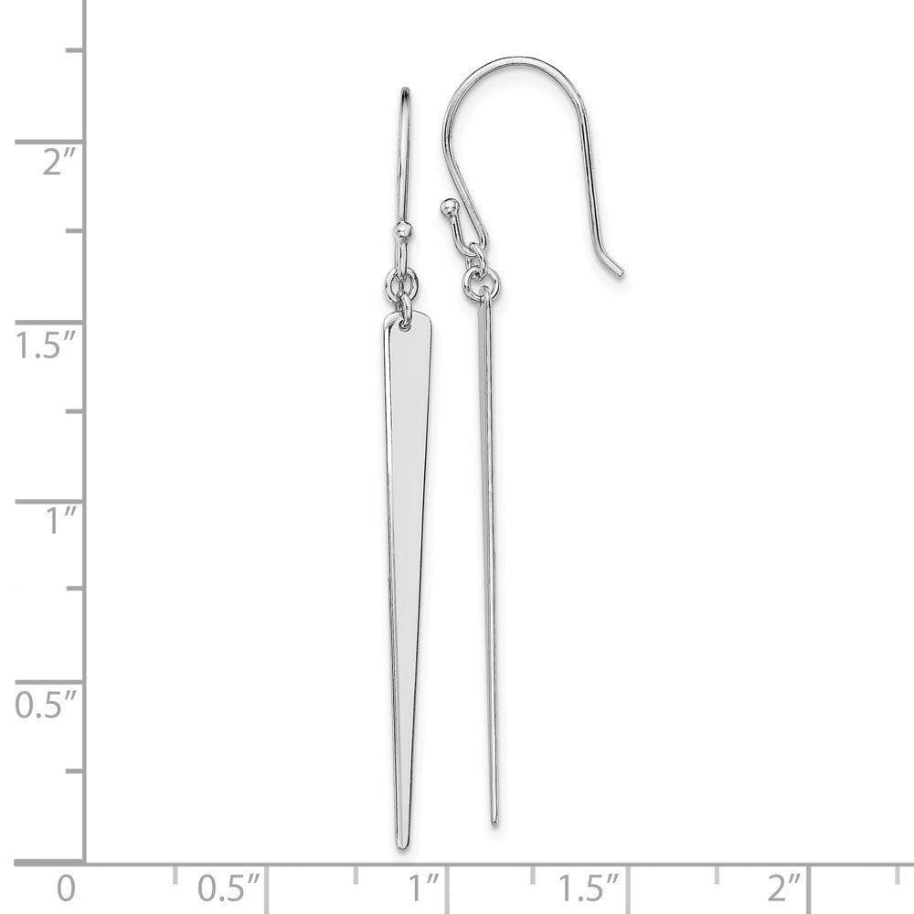 Sterling Silver Rhodium-plated Polished Spike Dangle Earrings