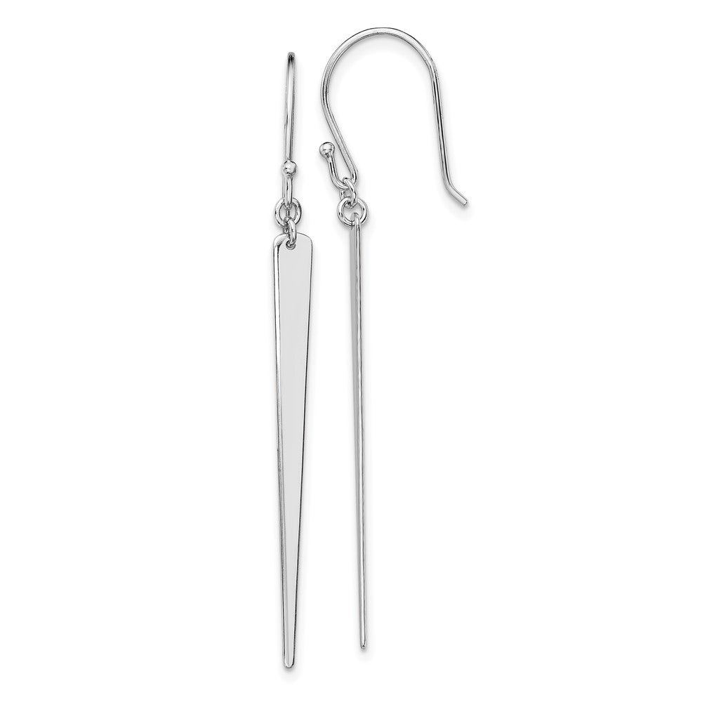 Sterling Silver Rhodium-plated Polished Spike Dangle Earrings