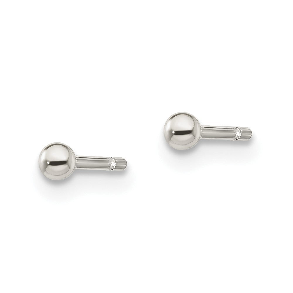 Sterling Silver Polished 2mm Ball Earrings