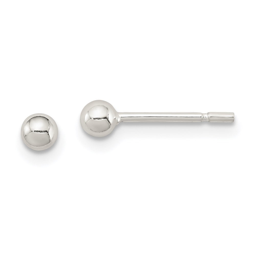 Sterling Silver Polished 3mm Ball Earrings