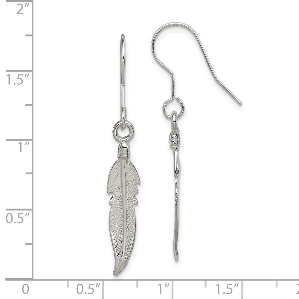 Sterling Silver Feather Earrings