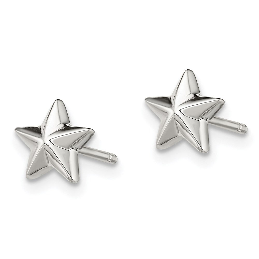 Sterling Silver Polished Star Children's Post Earrings