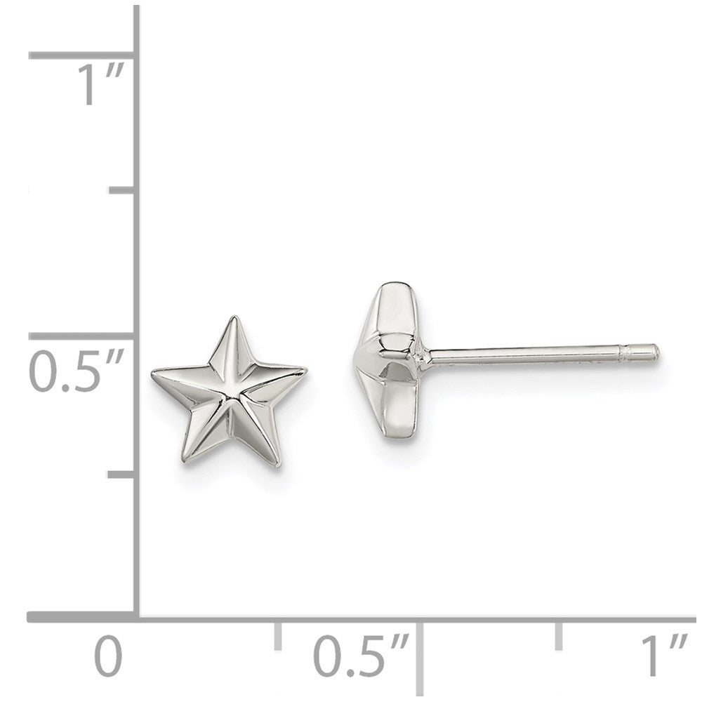 Sterling Silver Polished Star Children's Post Earrings