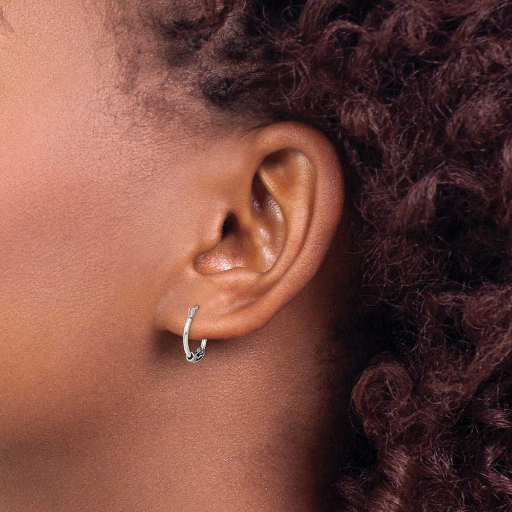 Sterling Silver Round Antiqued Fancy Earrings