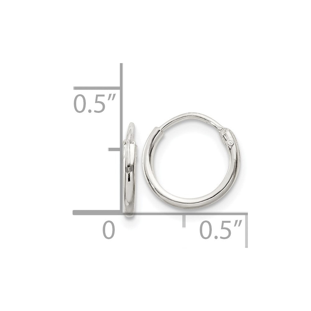 Sterling Silver 1.3mm Hoop Earrings