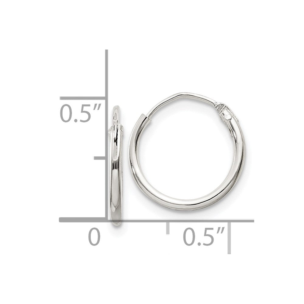 Sterling Silver 1.3mm Hoop Earrings