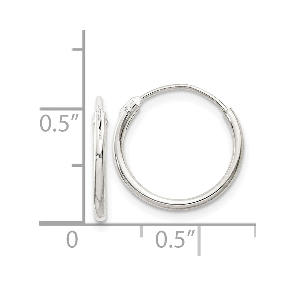 Sterling Silver 1.3mm Hoop Earrings