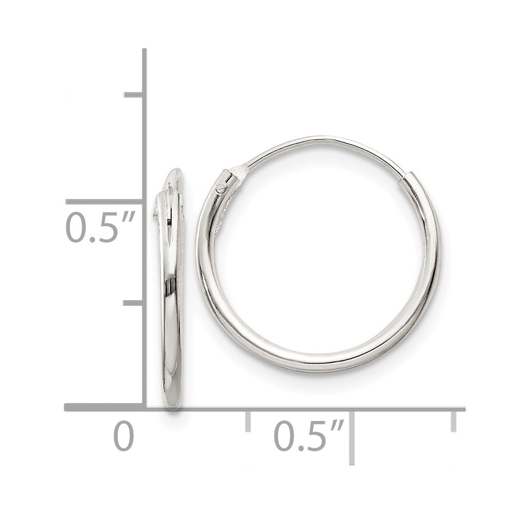 Sterling Silver 1.3mm Hoop Earrings