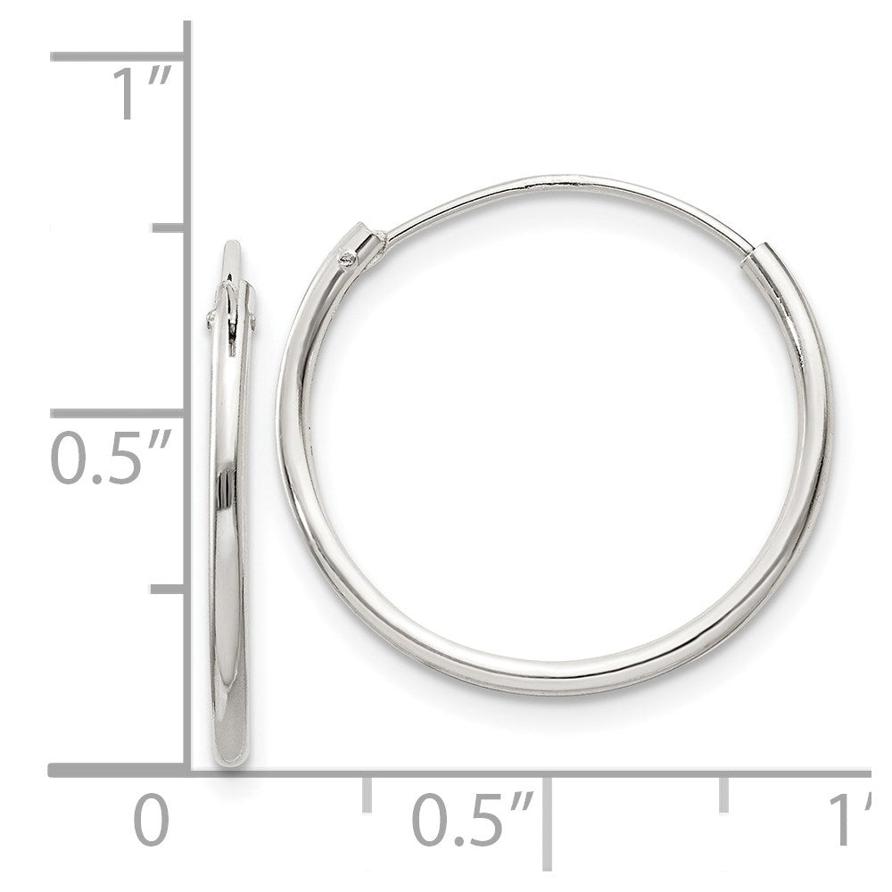 Sterling Silver 1.3mm Hoop Earrings