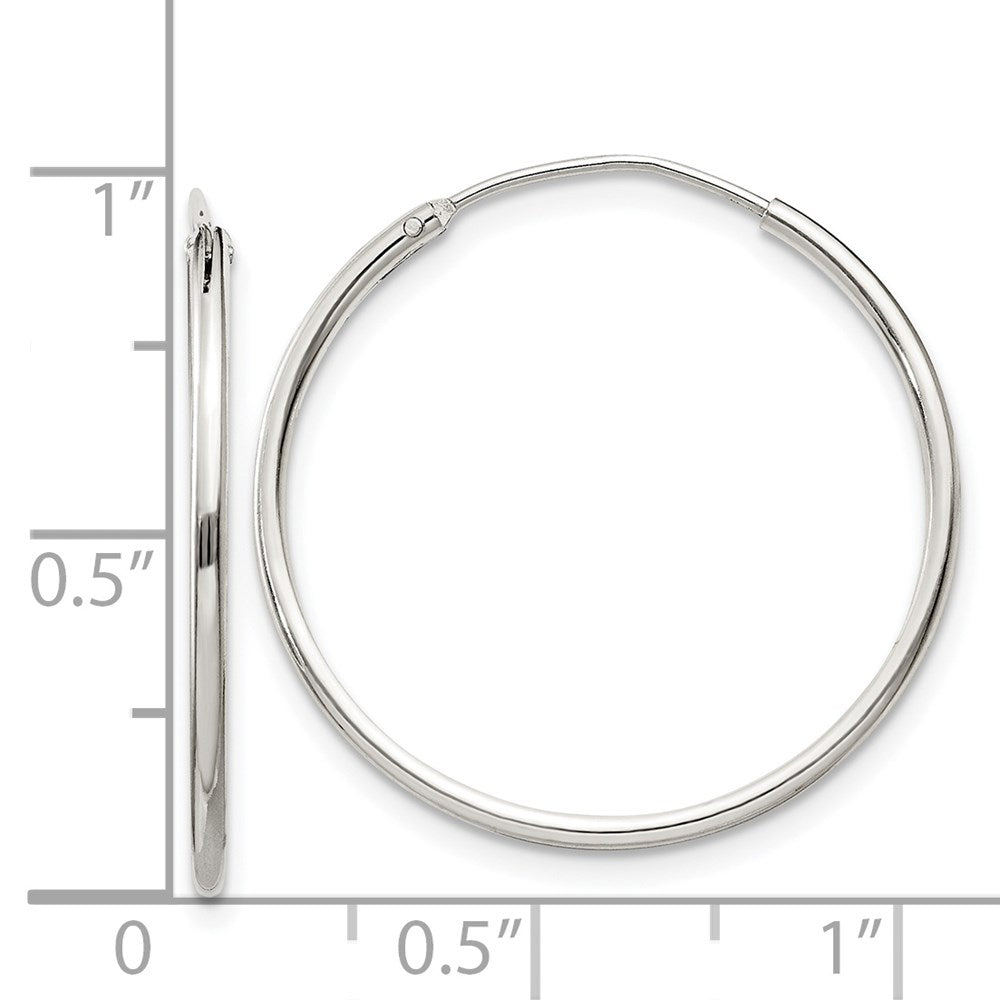 Sterling Silver 1.3mm Hoop Earrings